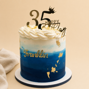 Blue Elegance Birthday Cake